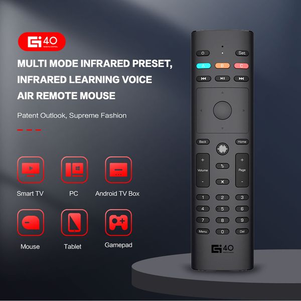 G40S Voice Remote Control Air Mouse Wireless Mini Kyeboard G40 mit IR-Lernen für Android-TV-Box H96 max x96 max plus x96air