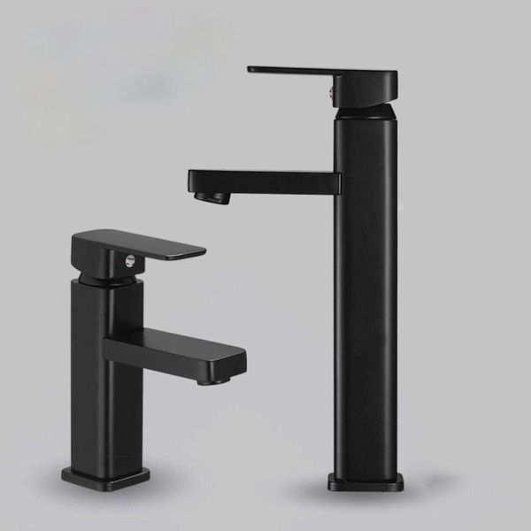 

black single-hole faucet bathroom and cold washbasin paint sink faucets