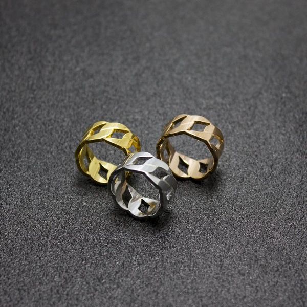 

wedding rings gold rosegold silver color plating chain shape ring for fashion stainless steel midi antique jewelry accessory, Slivery;golden