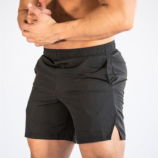 

gym clothing 2021 men fitness bodybuilding shorts man summer workout male breathable quick dry sportswear jogger beach pants, White;black