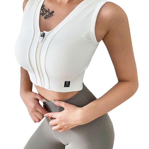 

yoga outfit women zipper push up sports bras vest underwear shockproof breathable gym fitness athletic running sport