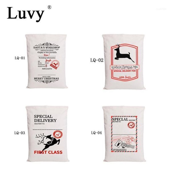 

christmas decorations luvy bag 1pcs santa sacks 6 styles big claus party kids drawstring canvas gift bags1
