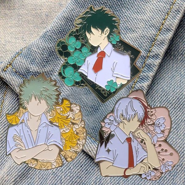 

pins, brooches lt593 japanese anime my hero academia enamel pins badge brooch backpack bag collar lapel decoration jewelry gifts for friends, Gray