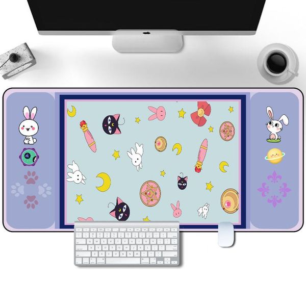 

mouse pads & wrist rests cute cat printing large game waterproof pad, lock edge lapkeyboard table mat suitable for csgo l xxl