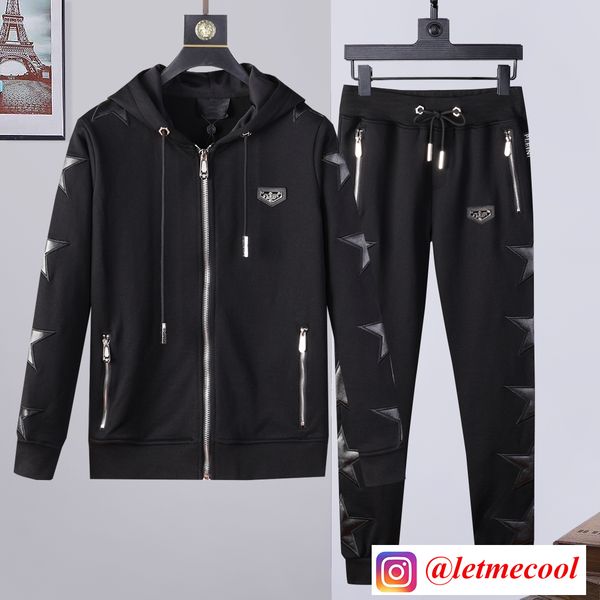 Herrenjacke, weiße Buchstaben, PP, heißer Diamant-Stern-Applikations-Trend, modischer Totenkopf-Kopf, schlanker Pullover, Baumwoll-Hoodie, All-Match, bequemes Oberteil, neuer Sportanzug # P0015