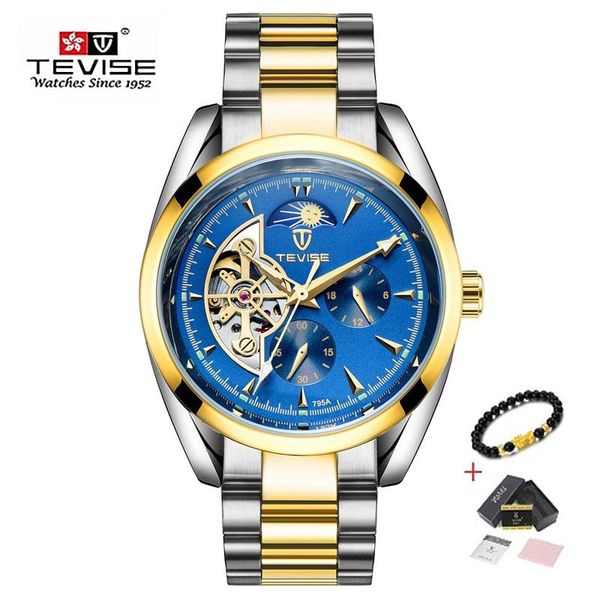 

automatic self wind watch men luxury moon phase mechanical sport leather strap mens wristwatch horloge heren 2021 wristwatches, Slivery;brown