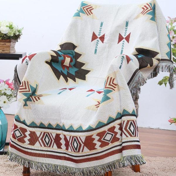 

blankets ethnic style geometric sofa blanket leisure tapestry soft warm cotton spring and autumn light
