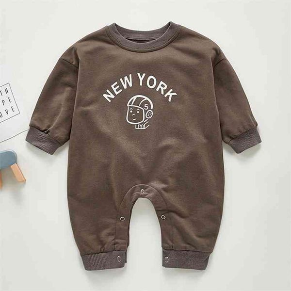 

casual baby clothes boys romper spring long sleeve boy cartoon letter rompers jumpsuit 210521, Blue