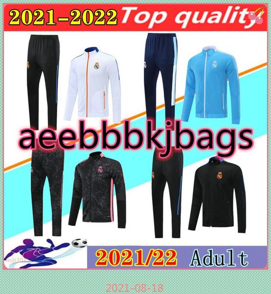 

2021 2022 real madrid soccer jacket training suit chandal 21 22 camiseta de futbol hazard benzema modric football jackets tracksuit sweater, Black