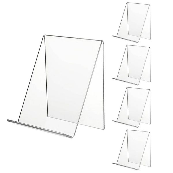 

hooks & rails 5 pcs acrylic book stand clear picture display easel holder for artwork displaying pictures,jewelry,watch stands