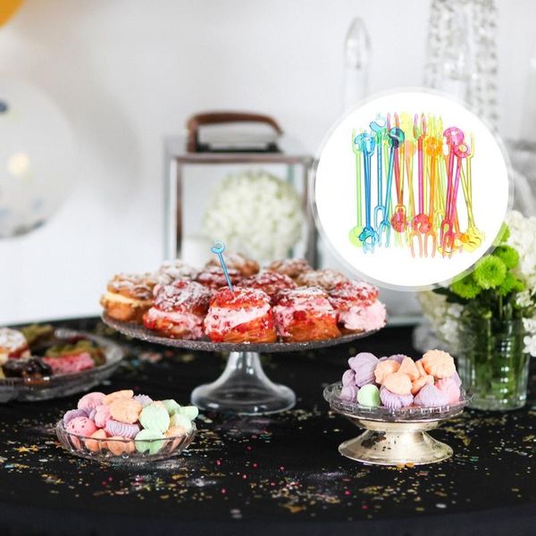 

100pcs disposable cake and dessert forks party supplies plastic fruit picks