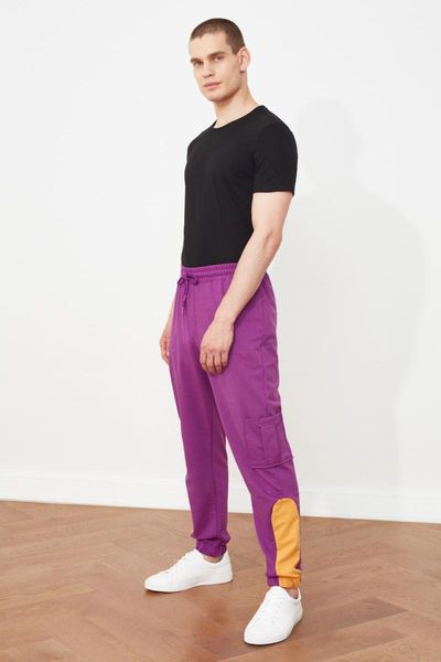 

running pants trendyol men 's regular fit sweatpants tmnss21sr0590, Black;blue