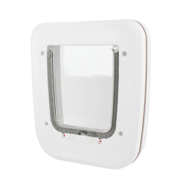 

cat carriers,crates & houses cats dogs easy install kitten safe small animals puppy gate white magnetic pet flap door abs 4 way locking redu