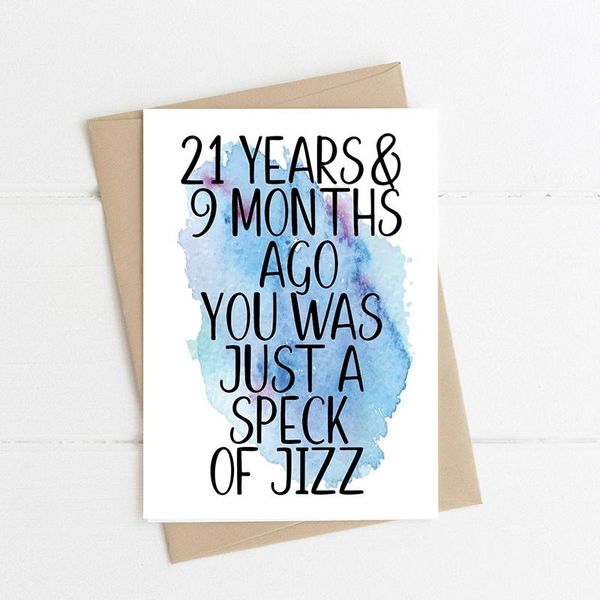 

greeting cards personalized funny 21st birthday card just a speak of jizz