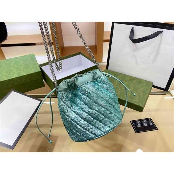 

2021 rmont sequin series fashionable small bucket summer travel lovely foreign style bundle mouth drawstring bag luxuryss designerss yw