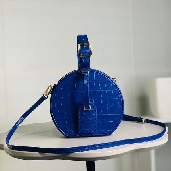 

crossbody bag round bucket bag style fashion adjustable leather handle plain metal nail genuine leather alligatorjkvm