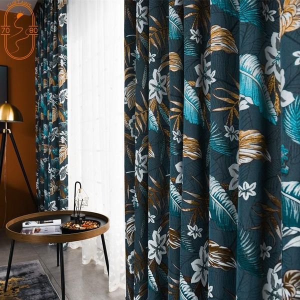 

curtain & drapes light luxury american country printing curtains high-end nordic blackout for bedroom living room custom products