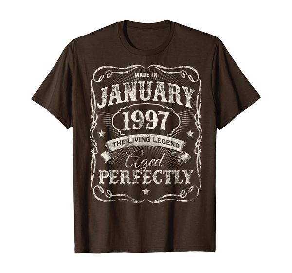 

legends were born in january 1997 shirt 23rd birthday gift, White;black