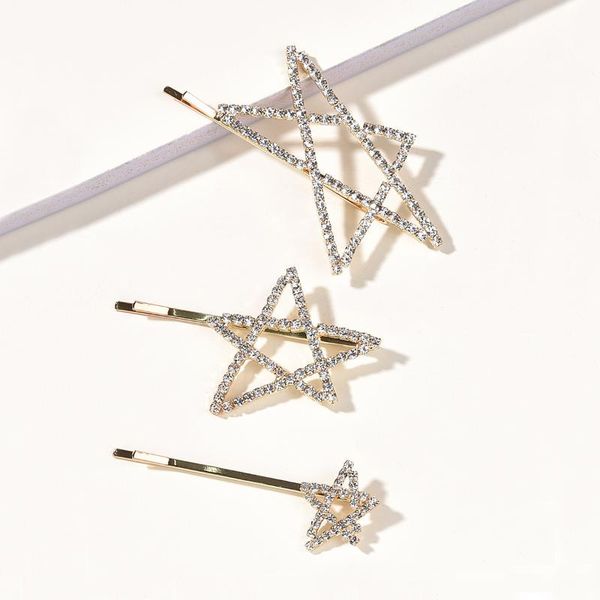 

hair clips & barrettes ly 3 pcs rhinestone starshape with hollow design durable long lasting comfortable to wear for daily life, Golden;silver