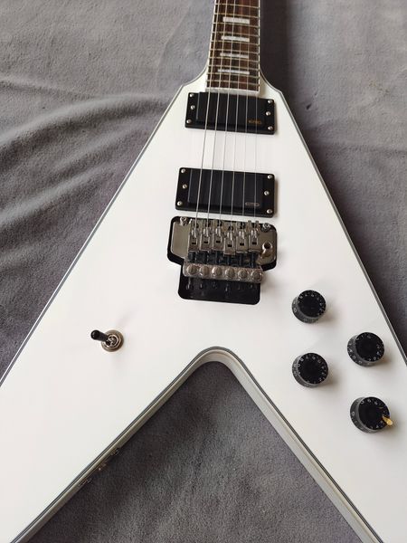 

electric guitar, white flying v, special design, rosewood fingerboard, you will receive the product in the picture, inventory, and fast deli