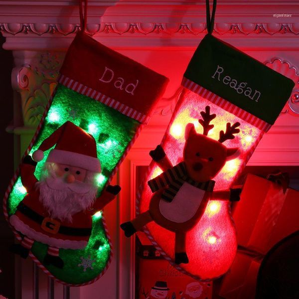 

christmas decorations hanging tree ornaments gifts socks with lights year knife and fork bag sock1