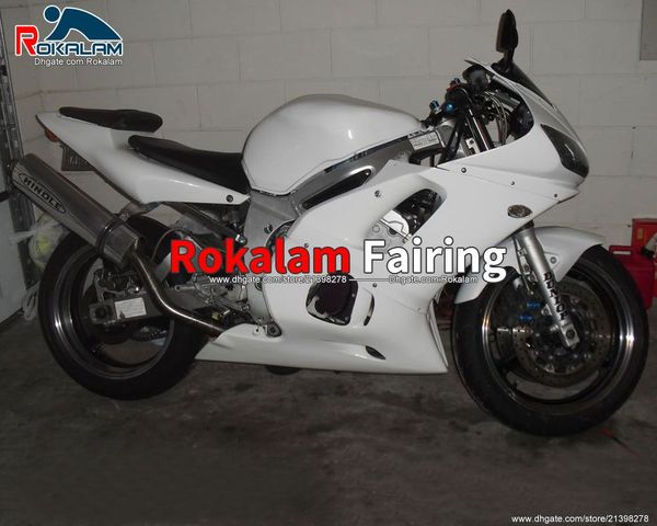 

all white abs bodyworks for yamaha yzf r6 yzf-r6 98 99 00 01 02 yzf600 r6 1998-2002 fairings kit (injection molding)