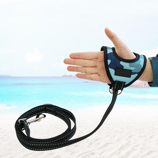 

dog collars & leashes durable nylon pet glove design reflective strip leash adjustable outdoor walking running lead pets supplies