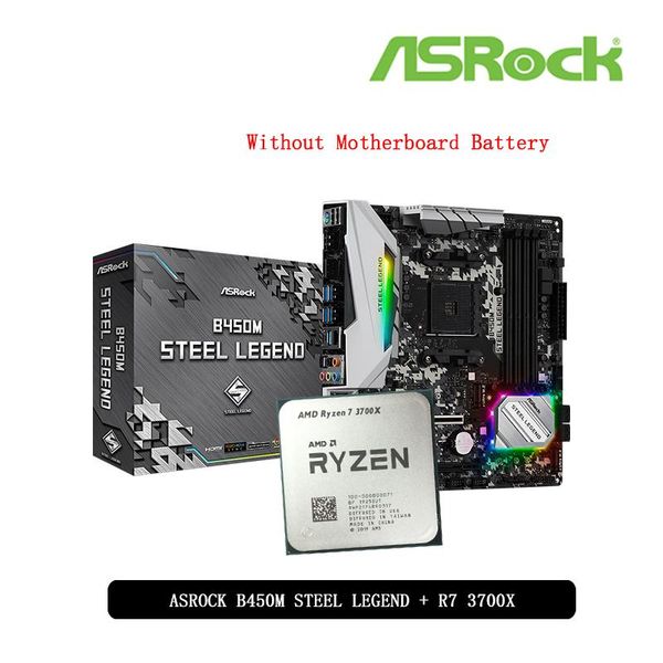 

motherboards amd ryzen 7 3700x r7 cpu + asrock b450m steel legend motherboard suit socket am4 all but without cooler