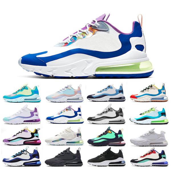 

original react running shoes man woman triple bauhaus oracle aqua bubble electro green cream blue bright violet dusk purple easter size 36-4