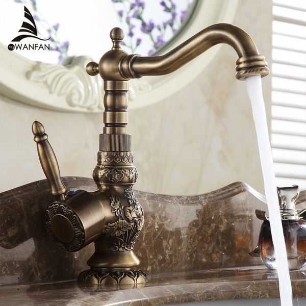 

bathroom sink faucets basin antique brass faucet grifo lavabo tap rotate single handle and cold water mixer taps crane al-9966
