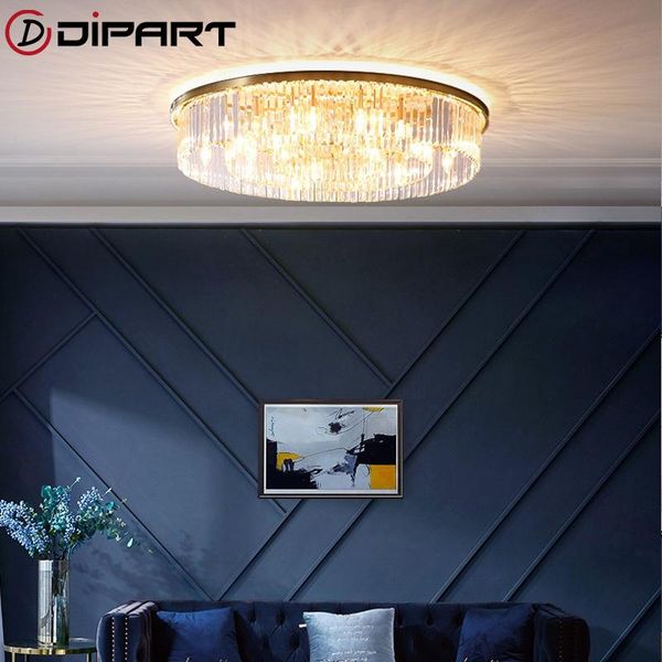 

ceiling lights luxury modern gold copper chandelier for living room bedroom led lustres de cristal home decoration crystal lamp