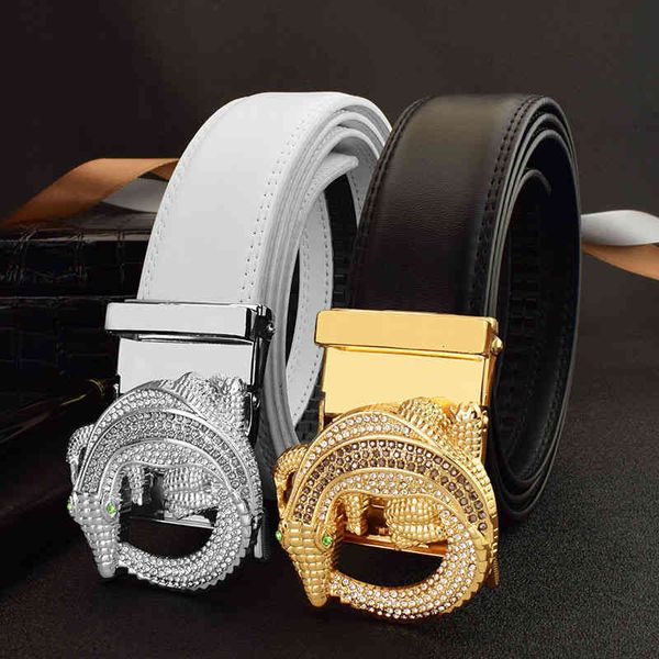 

tiktok crocodile pattern leather belt, red belt and fashion., Black;brown