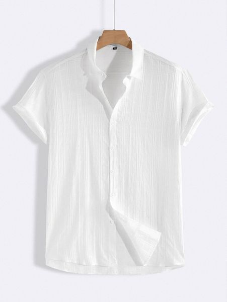 

men solid button front batwing sleeve shirt 24fn#, White;black