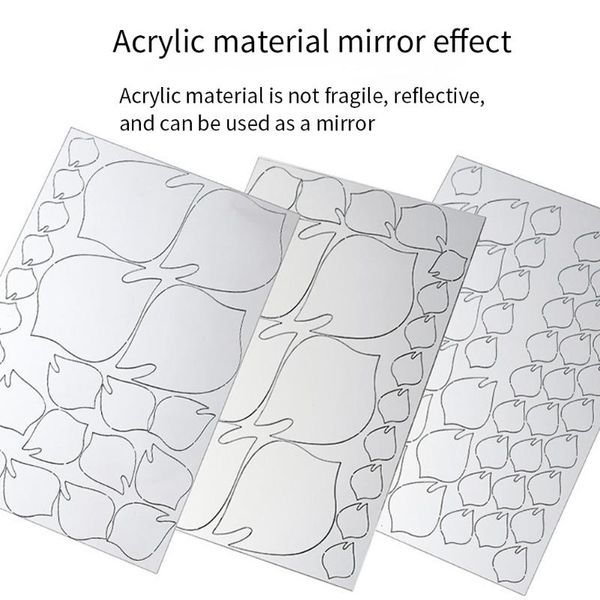 

wall stickers 18pcs art craft 3d flower acrylic mirror removeable protective film bedroom multifunctional sticker background home decor