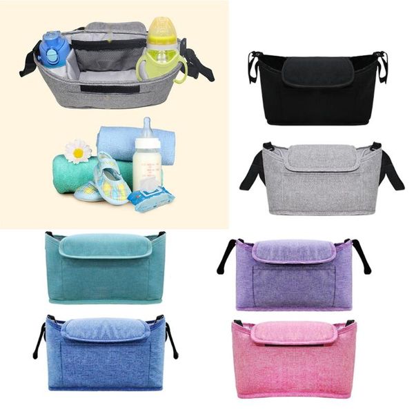 

stroller parts & accessories multi-pocket baby organizer bag waterproof stuff nappy cup holder carriage pram cart bottle