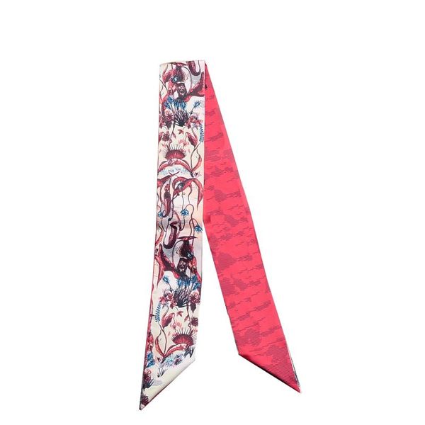 

scarves chaxiaoa fire phoenix tarot twill 100% silk scarf women brand skinny bag design wrist towel foulard neckerchief, Blue;gray