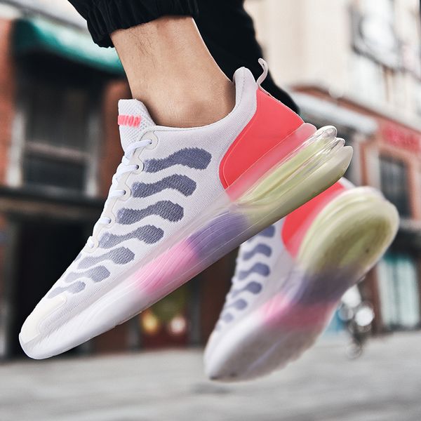 

men's running shoes professional outdoor breathable comfortable fitness shock absorption trainer sport gym sneakerf6 black white