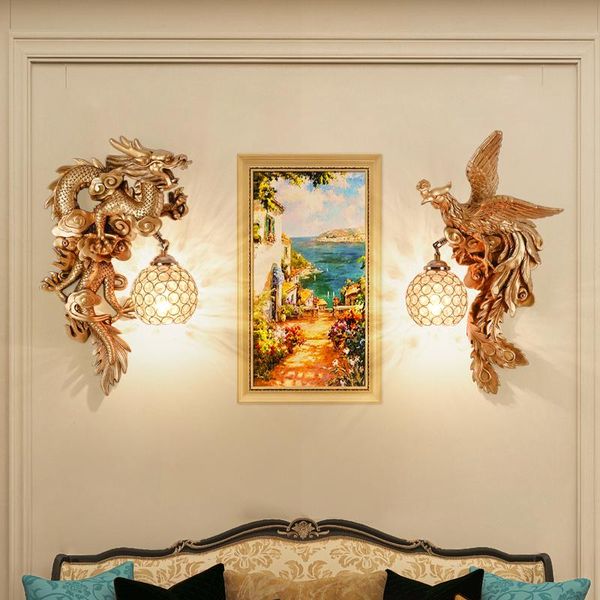 

wall lamps longfeng chengxiang creative chinese living room background light modern staircase study el club decoration