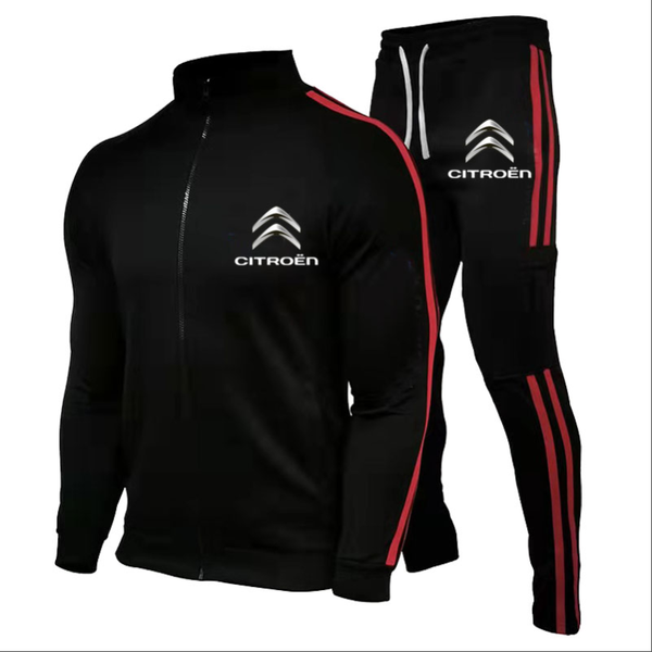 

jogging clothing 2021 fashion men citroen motors car logo print sweatshirt hoodie casual fleece hoodies pants suit 2pcs, Black;red