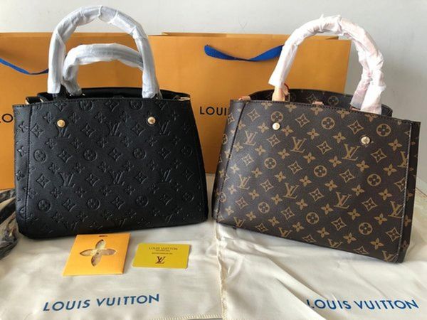 

handbags montaigne bb genuine leather women messenger bag handbag purse tote brand shoulder fashion lvlouisvitton bag, Red;black