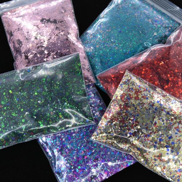 

holographic chunky/fine mix loose glitter- 50gram 1bag - nail art blend tumbler md11(1-30)1, Silver;gold