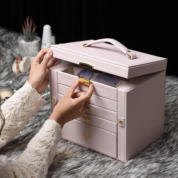 

storage boxes & bins large dustproof makeup organizer jewelry box perfume earring vintage decor hogar organizar table bk50ss