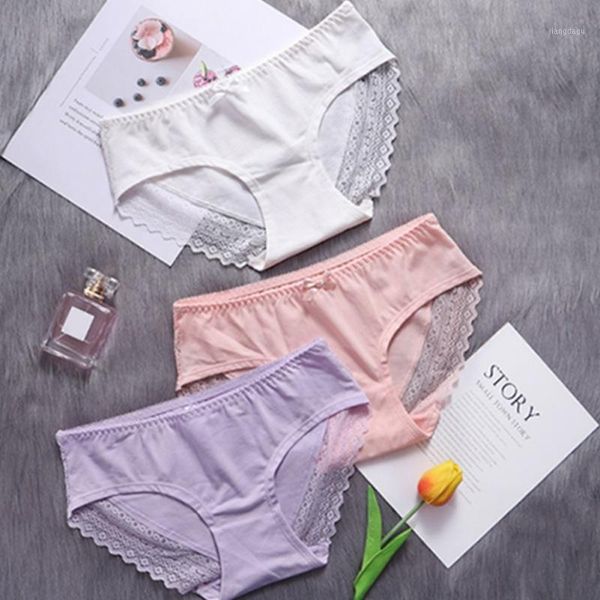 

ladies panties lace comfortable breathable seamless cotton bow briefs ropa interior femenina women's, Black;pink