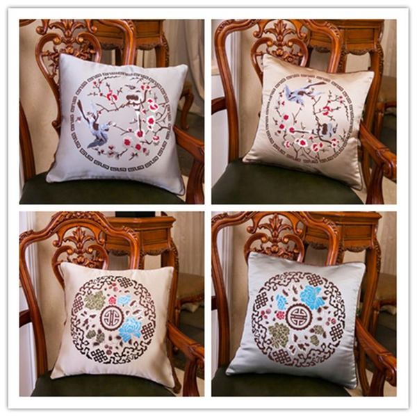 

cushion/decorative pillow gy0591 embriodery lotus cushion case (no filling) 1pc polyester home decor bedroom decorative sofa car throw pillo