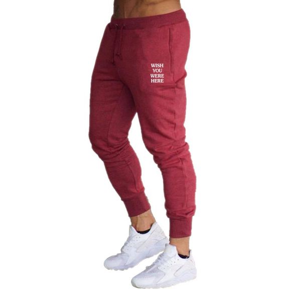 

men's jogger brand slacks track pants printed gym workout, Black