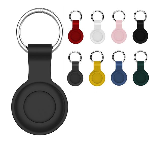 

airtag tracker loop silicone case protective cover shell with keychain for apple airtags anti-lost finder