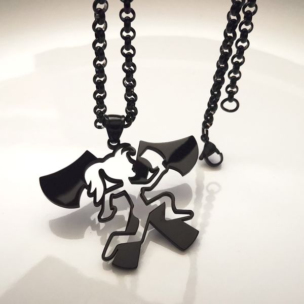 

choose color girls style double hatchet pendant icp twiztid elopement music charm women rolo chain necklace 4mm 24 inch, Silver
