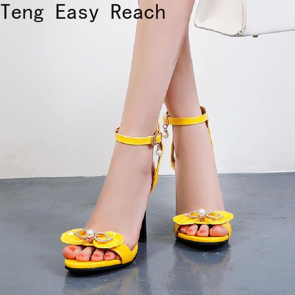 

sandals summer women pumps buckle party shoes heels female plus size, Black