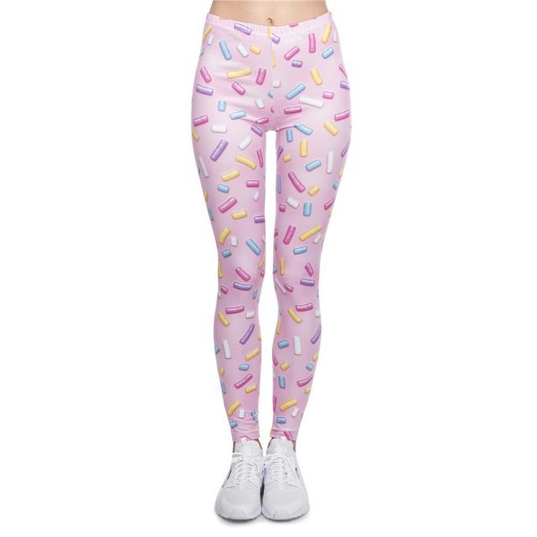 

leggins mujer sprinkles pink printing womens leggings feminina fitness pants workout, Black