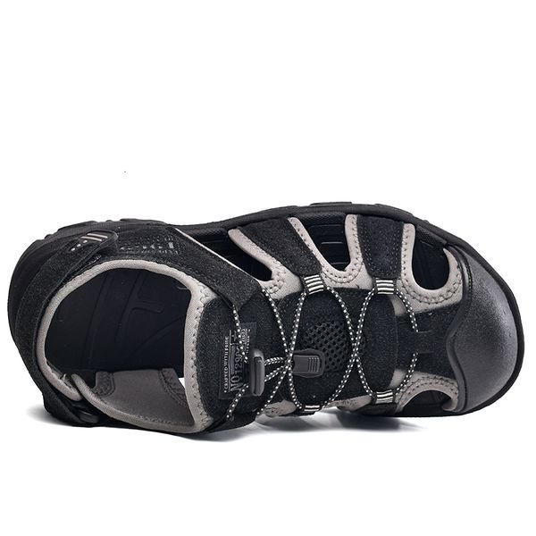 

sandals casual men outdoor summer breathable flat sole beach shoes comfort soft walking hiking athletic male shoes1 ogin, Black